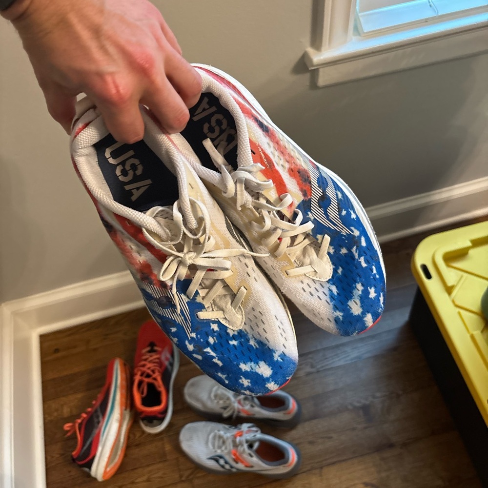 Saucony Red and White Athletic Shoes